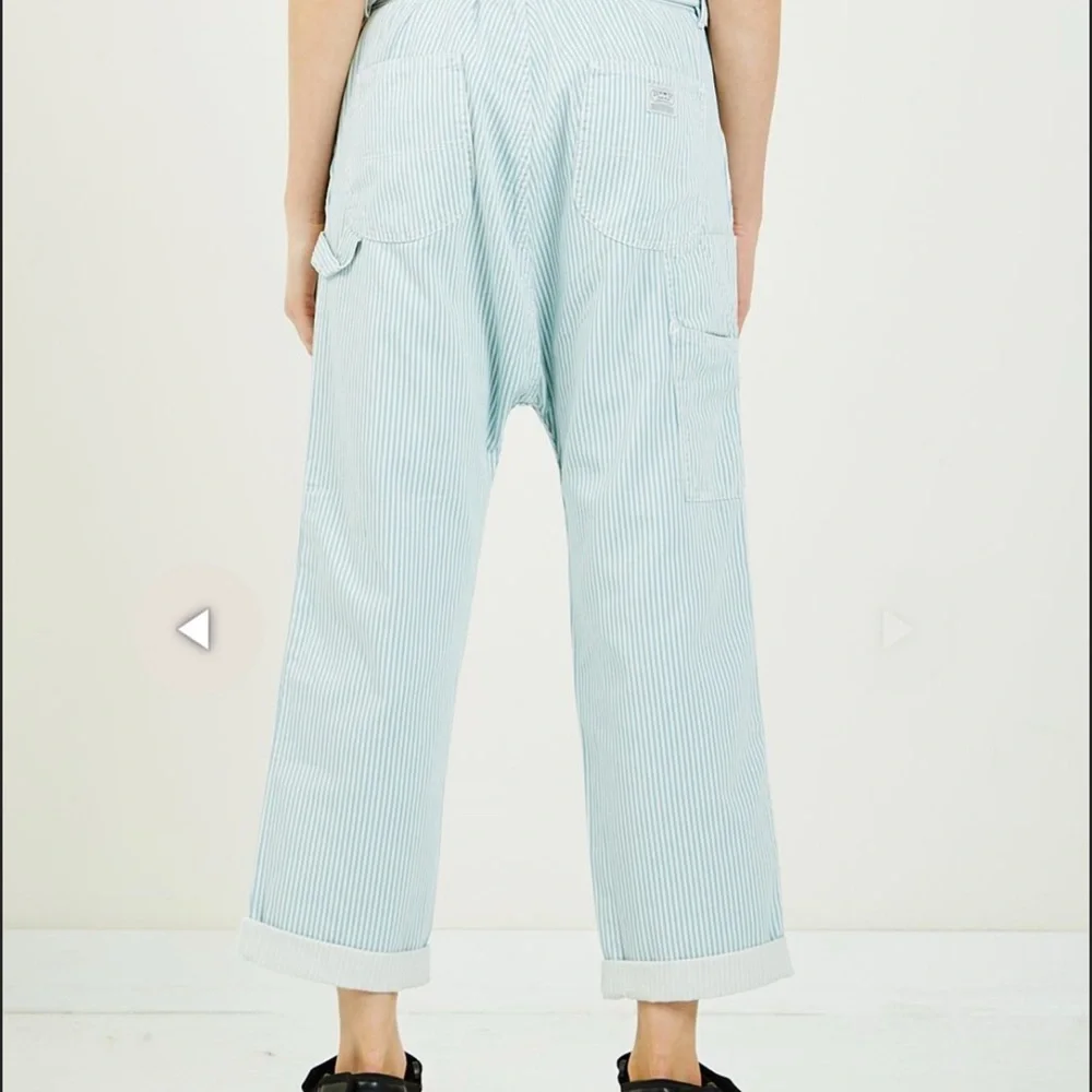 Denimist Carpenter Drop Pants Jeans Denim Striped Light Blue ankle length 28 NWT - Picture 3 of 12